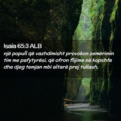 Picture 02 - Isaia 65:3 ALB - një popull që vazhdimisht provokon zemërimin - Bible Verse Picture