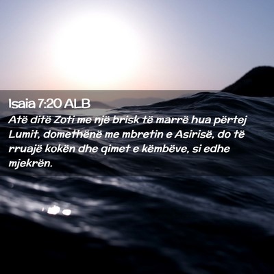 Picture 02 - Isaia 7:20 ALB - Atë ditë Zoti me një brisk të marrë hua - Bible Verse Picture