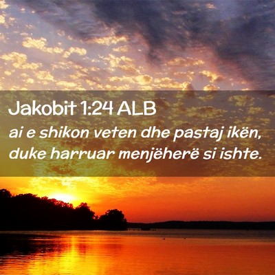 Picture 02 - Jakobit 1:24 ALB - ai e shikon veten dhe pastaj ikën, duke harruar - Bible Verse Picture