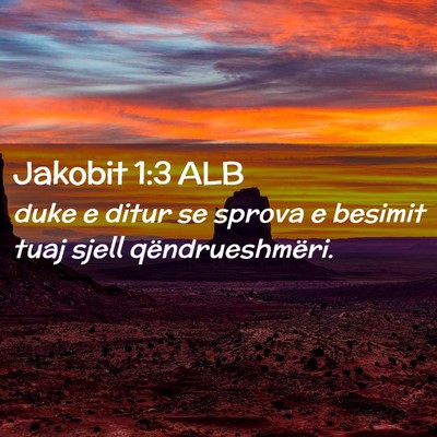 Picture 02 - Jakobit 1:3 ALB - duke e ditur se sprova e besimit tuaj sjell - Bible Verse Picture