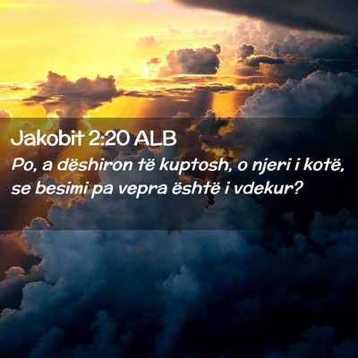 Picture 02 - Jakobit 2:20 ALB - Po, a dëshiron të kuptosh, o njeri i kotë, se - Bible Verse Picture