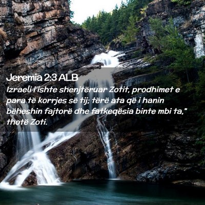 Picture 02 - Jeremia 2:3 ALB - Izraeli i ishte shenjtëruar Zotit, prodhimet e - Bible Verse Picture