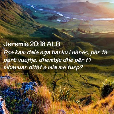 Picture 02 - Jeremia 20:18 ALB - Pse kam dalë nga barku i nënës, për të parë - Bible Verse Picture