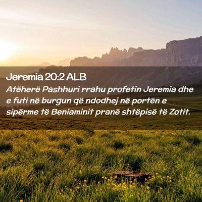 Picture 02 - Jeremia 20:2 ALB - Atëherë Pashhuri rrahu profetin Jeremia dhe e - Bible Verse Picture