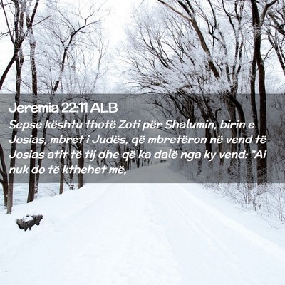 Picture 02 - Jeremia 22:11 ALB - Sepse kështu thotë Zoti për Shalumin, birin e - Bible Verse Picture