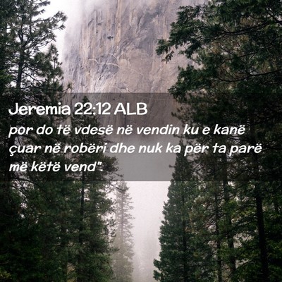 Picture 02 - Jeremia 22:12 ALB - por do të vdesë në vendin ku e kanë çuar në - Bible Verse Picture