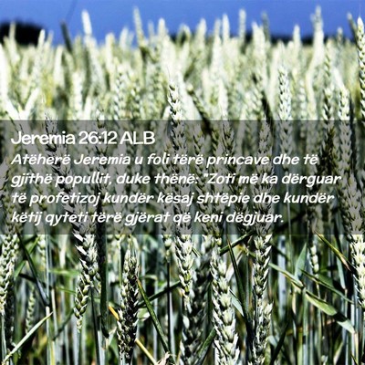 Picture 02 - Jeremia 26:12 ALB - Atëherë Jeremia u foli tërë princave dhe të - Bible Verse Picture
