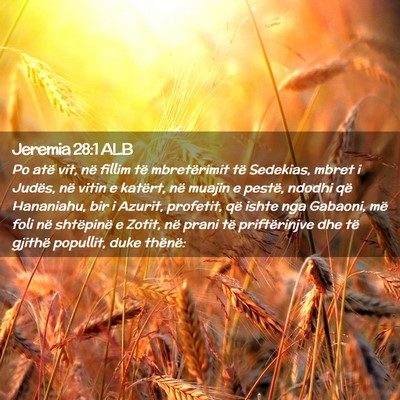 Picture 02 - Jeremia 28:1 ALB - Po atë vit, në fillim të mbretërimit të - Bible Verse Picture