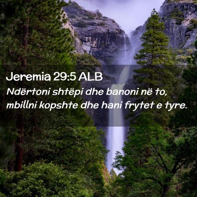 Picture 02 - Jeremia 29:5 ALB - Ndërtoni shtëpi dhe banoni në to, mbillni - Bible Verse Picture