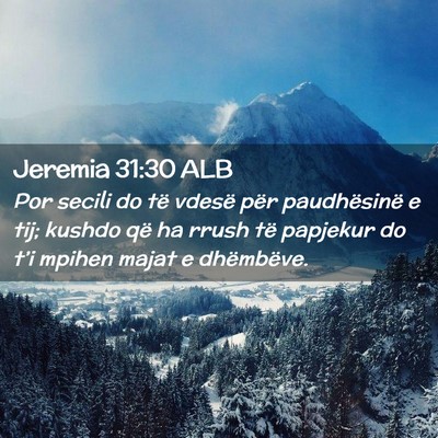Picture 02 - Jeremia 31:30 ALB - Por secili do të vdesë për paudhësinë e tij; - Bible Verse Picture