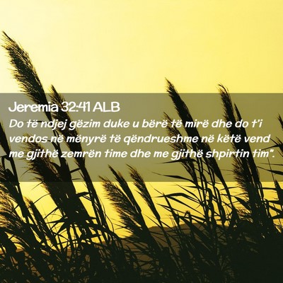 Picture 02 - Jeremia 32:41 ALB - Do të ndjej gëzim duke u bërë të mirë dhe - Bible Verse Picture
