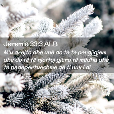 Picture 02 - Jeremia 33:3 ALB - M’u drejto dhe unë do të të përgjigjem dhe - Bible Verse Picture