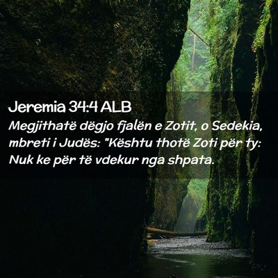 Picture 02 - Jeremia 34:4 ALB - Megjithatë dëgjo fjalën e Zotit, o Sedekia, - Bible Verse Picture