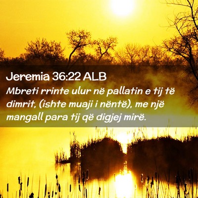 Picture 02 - Jeremia 36:22 ALB - Mbreti rrinte ulur në pallatin e tij të dimrit, - Bible Verse Picture