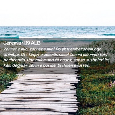 Picture 02 - Jeremia 4:19 ALB - Zorrët e mia, zorrët e mia! Po shtrembërohem - Bible Verse Picture