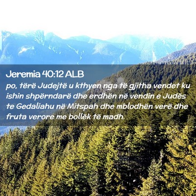 Picture 02 - Jeremia 40:12 ALB - po, tërë Judejtë u kthyen nga të gjitha - Bible Verse Picture