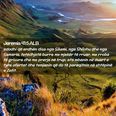 Picture 02 - Jeremia 41:5 ALB - ndodhi që erdhën disa nga Sikemi, nga Shilohu - Bible Verse Picture