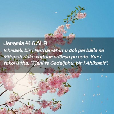 Picture 02 - Jeremia 41:6 ALB - Ishmaeli, bir i Nethaniahut u doli përballë në - Bible Verse Picture