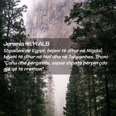 Picture 02 - Jeremia 46:14 ALB - Shpalleni në Egjipt, bëjeni të ditur në - Bible Verse Picture