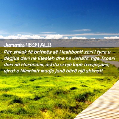 Picture 02 - Jeremia 48:34 ALB - Për shkak të britmës së Heshbonit zëri i - Bible Verse Picture