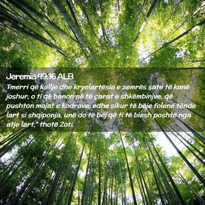 Picture 02 - Jeremia 49:16 ALB - Tmerri që kallje dhe kryelartësia e zemrës - Bible Verse Picture
