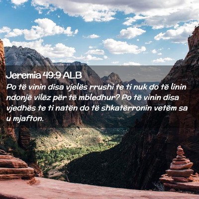 Picture 02 - Jeremia 49:9 ALB - Po të vinin disa vjelës rrushi te ti nuk do të - Bible Verse Picture