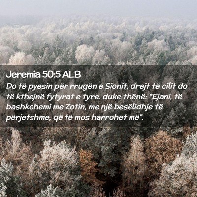 Picture 02 - Jeremia 50:5 ALB - Do të pyesin për rrugën e Sionit, drejt të - Bible Verse Picture