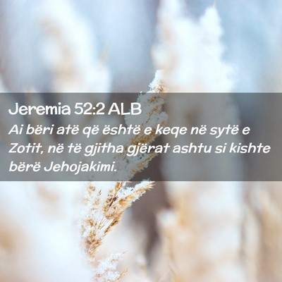 Picture 02 - Jeremia 52:2 ALB - Ai bëri atë që është e keqe në sytë e - Bible Verse Picture