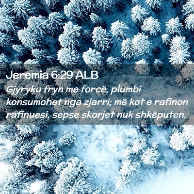 Picture 02 - Jeremia 6:29 ALB - Gjyryku fryn me forcë, plumbi konsumohet nga - Bible Verse Picture