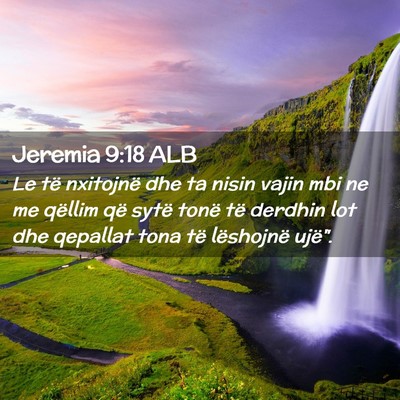Picture 02 - Jeremia 9:18 ALB - Le të nxitojnë dhe ta nisin vajin mbi ne me - Bible Verse Picture