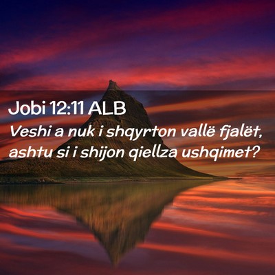Picture 02 - Jobi 12:11 ALB - Veshi a nuk i shqyrton vallë fjalët, ashtu si i - Bible Verse Picture