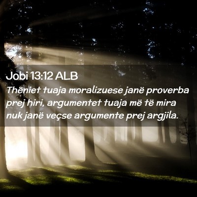 Picture 02 - Jobi 13:12 ALB - Thëniet tuaja moralizuese janë proverba prej - Bible Verse Picture