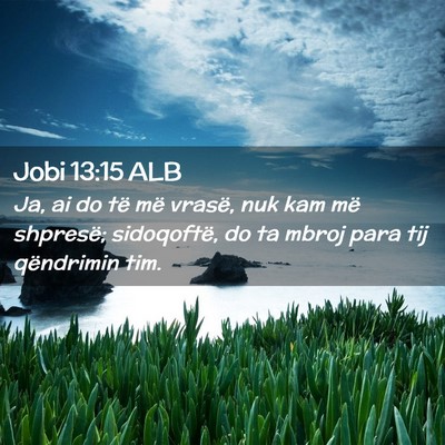 Picture 02 - Jobi 13:15 ALB - Ja, ai do të më vrasë, nuk kam më shpresë; - Bible Verse Picture