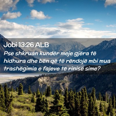 Picture 02 - Jobi 13:26 ALB - Pse shkruan kundër meje gjëra të hidhura dhe - Bible Verse Picture
