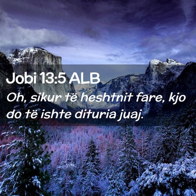 Picture 02 - Jobi 13:5 ALB - Oh, sikur të heshtnit fare, kjo do të ishte - Bible Verse Picture