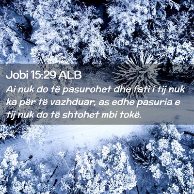 Picture 02 - Jobi 15:29 ALB - Ai nuk do të pasurohet dhe fati i tij nuk ka - Bible Verse Picture