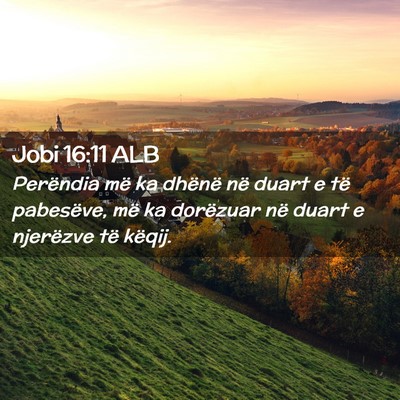 Picture 02 - Jobi 16:11 ALB - Perëndia më ka dhënë në duart e të - Bible Verse Picture