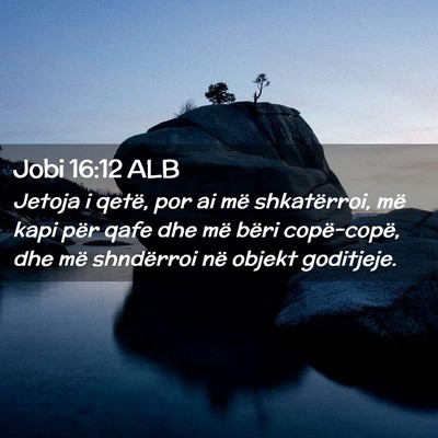 Picture 02 - Jobi 16:12 ALB - Jetoja i qetë, por ai më shkatërroi, më kapi - Bible Verse Picture
