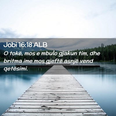 Picture 02 - Jobi 16:18 ALB - O tokë, mos e mbulo gjakun tim, dhe britma ime - Bible Verse Picture