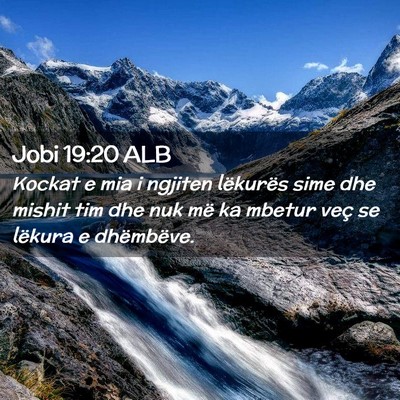 Picture 02 - Jobi 19:20 ALB - Kockat e mia i ngjiten lëkurës sime dhe mishit - Bible Verse Picture