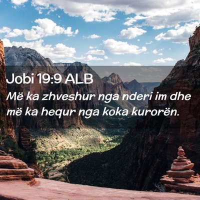 Picture 02 - Jobi 19:9 ALB - Më ka zhveshur nga nderi im dhe më ka hequr nga - Bible Verse Picture
