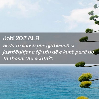 Picture 02 - Jobi 20:7 ALB - ai do të vdesë për gjithmonë si jashtëqitjet - Bible Verse Picture
