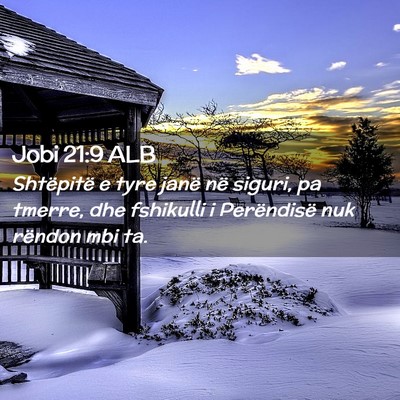 Picture 02 - Jobi 21:9 ALB - Shtëpitë e tyre janë në siguri, pa tmerre, - Bible Verse Picture