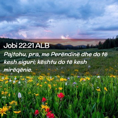 Picture 02 - Jobi 22:21 ALB - Pajtohu, pra, me Perëndinë dhe do të kesh - Bible Verse Picture