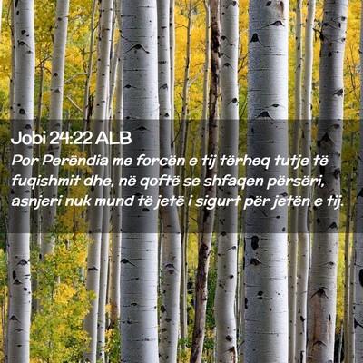 Picture 02 - Jobi 24:22 ALB - Por Perëndia me forcën e tij tërheq tutje të - Bible Verse Picture