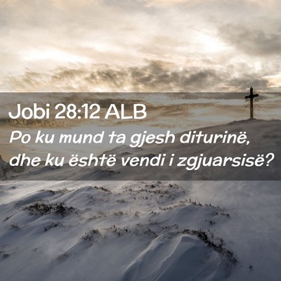 Picture 02 - Jobi 28:12 ALB - Po ku mund ta gjesh diturinë, dhe ku është - Bible Verse Picture