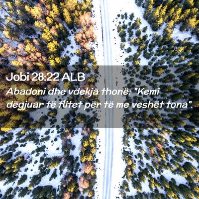 Picture 02 - Jobi 28:22 ALB - Abadoni dhe vdekja thonë: 