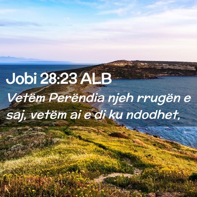 Picture 02 - Jobi 28:23 ALB - Vetëm Perëndia njeh rrugën e saj, vetëm ai e - Bible Verse Picture