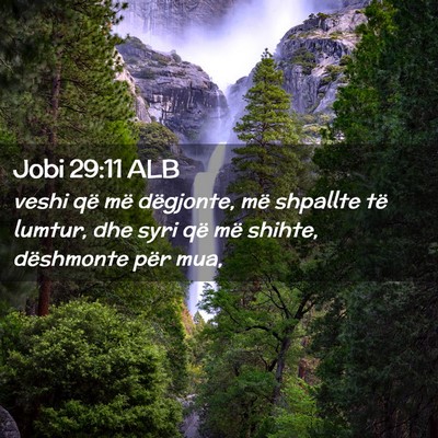 Picture 02 - Jobi 29:11 ALB - veshi që më dëgjonte, më shpallte të lumtur, - Bible Verse Picture