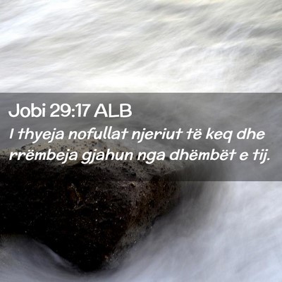 Picture 02 - Jobi 29:17 ALB - I thyeja nofullat njeriut të keq dhe rrëmbeja - Bible Verse Picture